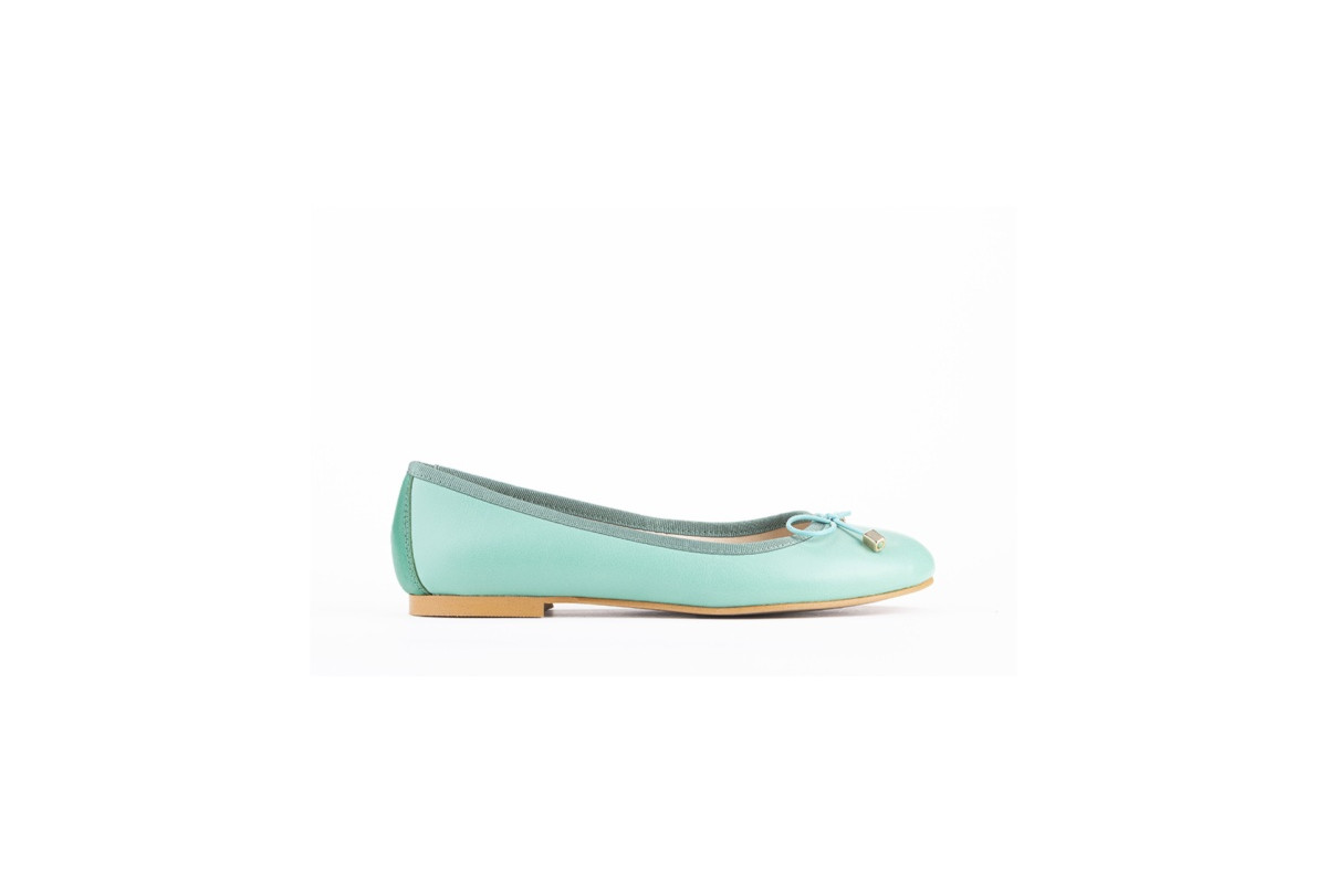 Ballerines en cuir - Turquoise - Lince