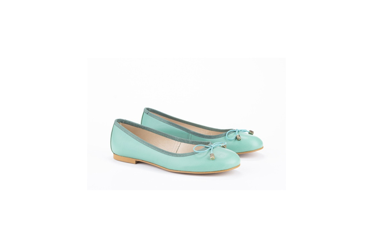 Ballerines en cuir - Turquoise - Lince