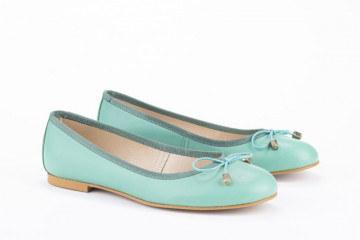 Ballerines en cuir - Turquoise - Lince