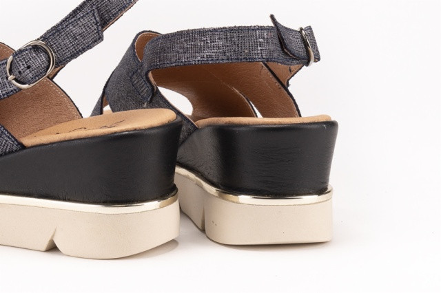 Sandales compensées à brides croisées - Noir - Lince