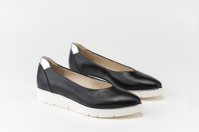 Chaussures compensées en cuir - Noir - Lince