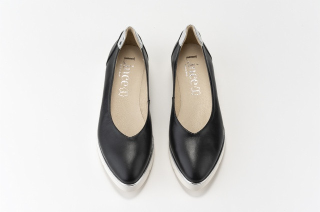 Chaussures compensées en cuir - Noir - Lince