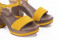 Sandales à talon et plateforme en bois - Jaune - Lince