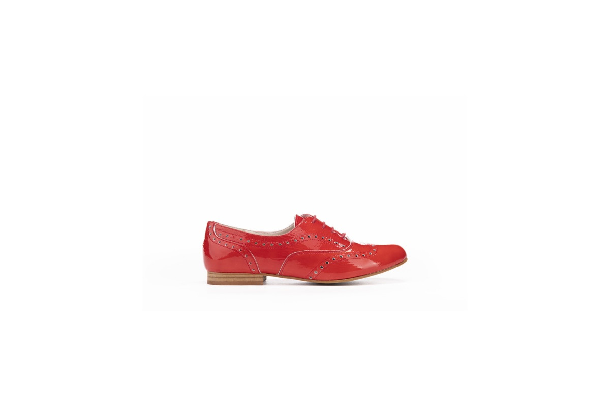 Derbies en cuir verni - Rouge - Lince