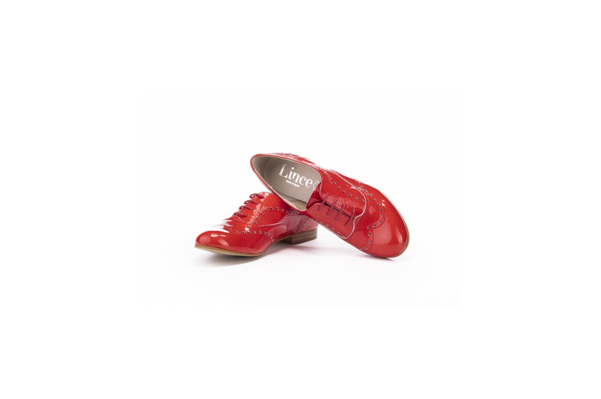 Derbies en cuir verni - Rouge - Lince