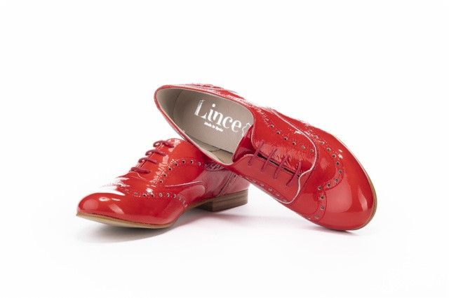 Derbies en cuir verni - Rouge - Lince