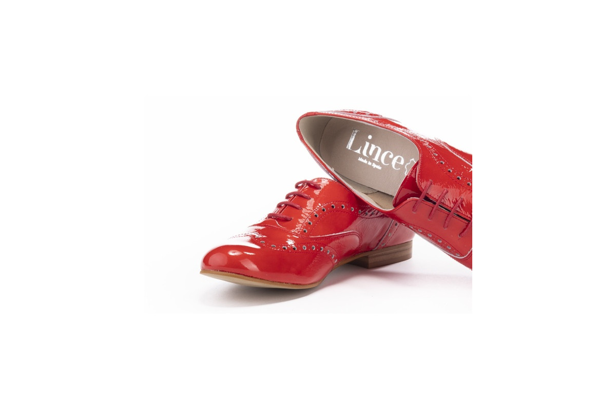 Derbies en cuir verni - Rouge - Lince