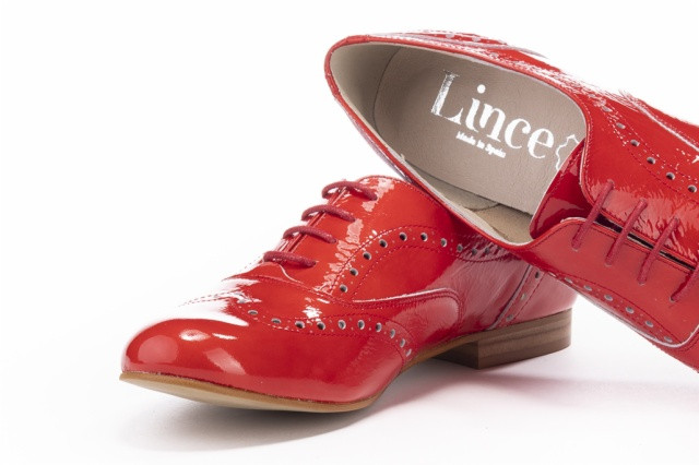 Derbies en cuir verni - Rouge - Lince