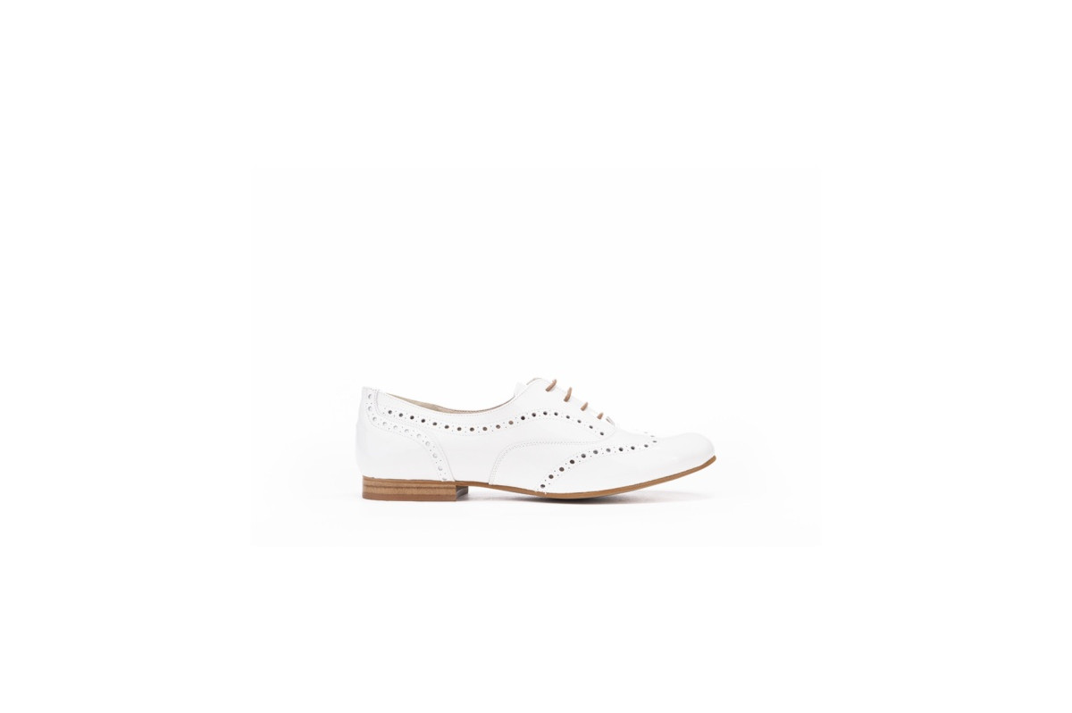 Derbies en cuir verni - Blanc - Lince