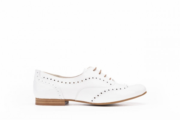 Derbies en cuir verni - Blanc - Lince