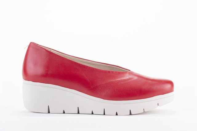 Chaussures compensées en cuir - Rouge - Lince