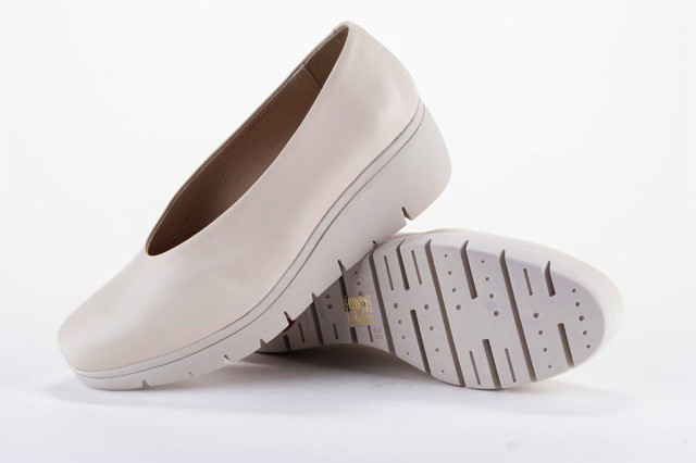 Chaussures compensées en cuir - Blanc - Lince