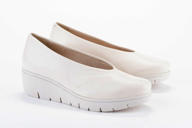 Chaussures compensées en cuir - Blanc - Lince