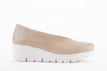 Chaussures compensées en cuir - Beige - Lince