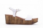 Sandales compensées en cuir à talon en bois - Lince