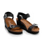 Sandales confortables compensées fantaisie - Noir - Futti