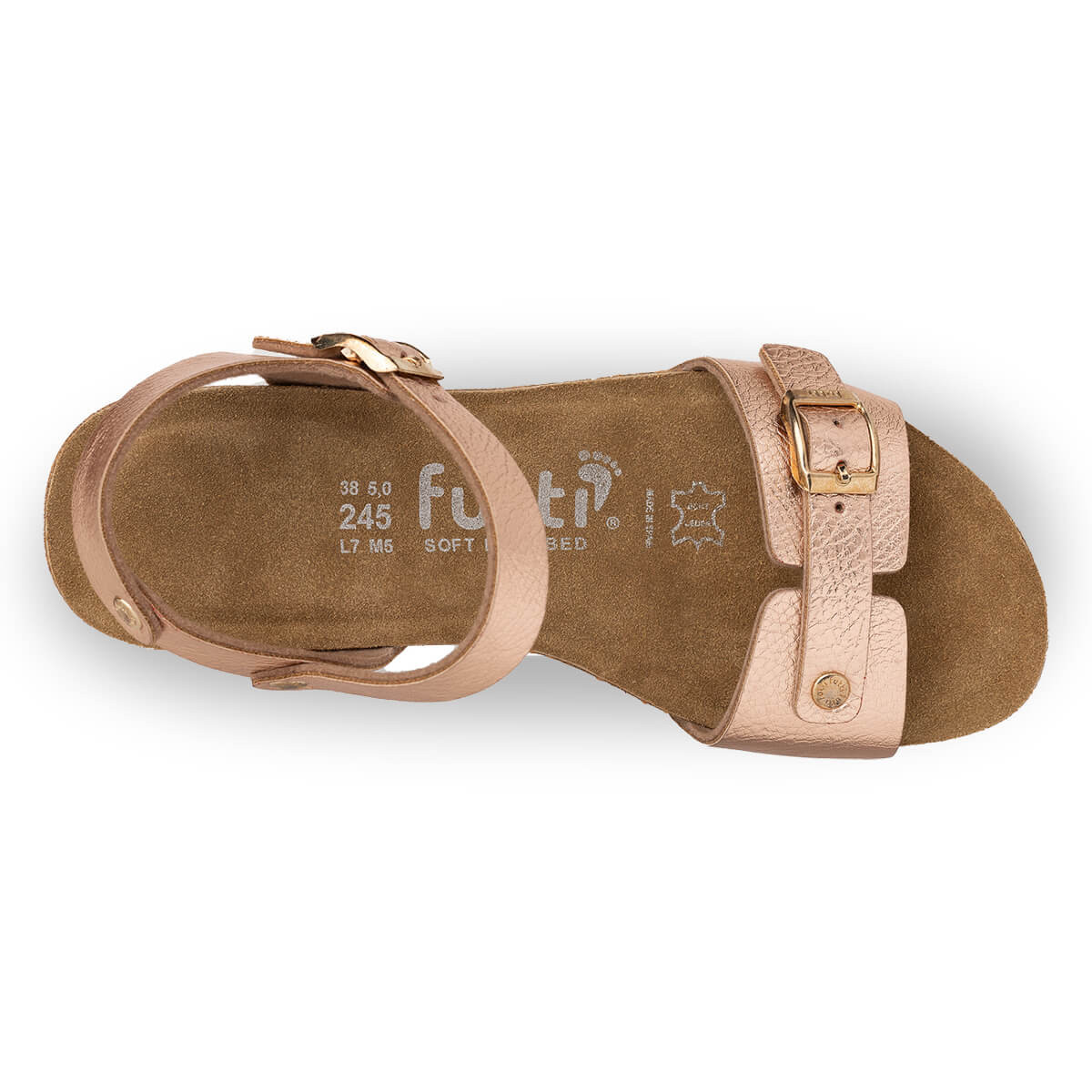 Sandales confortables compensées à talon en liège - Rose - Futti