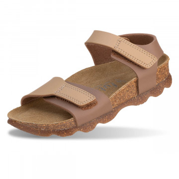 Sandales confortables enfants ergonomiques à scratch - Marron - Futti