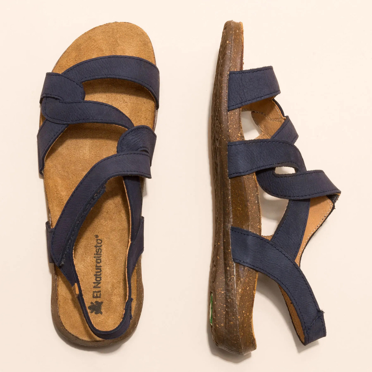 Sandales confortables plates à lanières entrelacées - Bleu - El naturalista