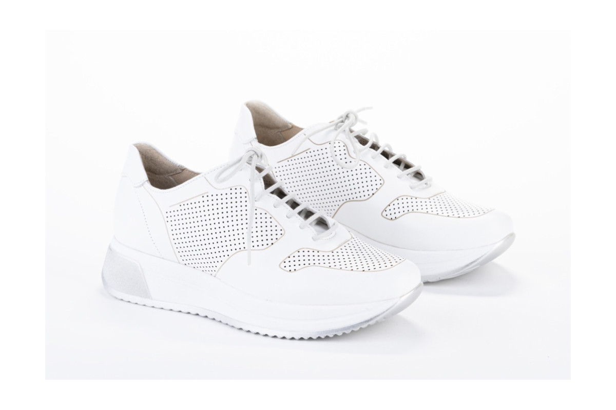 Baskets blanches en cuir - Blanc - Lince