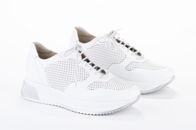 Baskets blanches en cuir - Blanc - Lince