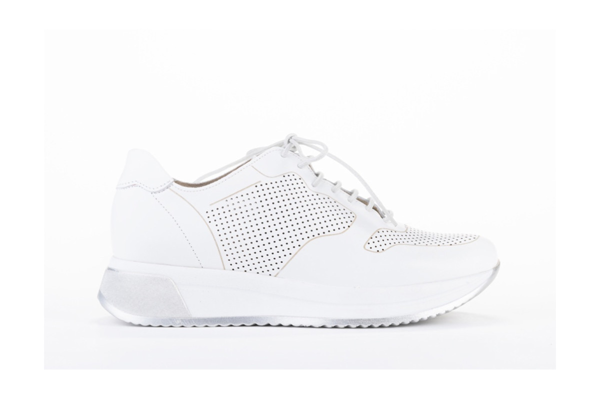 Baskets blanches en cuir - Blanc - Lince