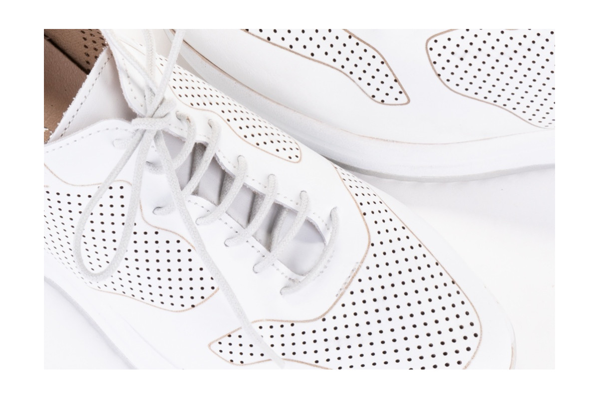 Baskets blanches en cuir - Blanc - Lince