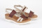 Sandales compensées design à larges et fines brides - Taupe - Lince