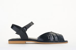 Sandales confortables plates à bout échancré - Noir - Lince