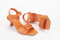 Sandales à talon carré et bride à maillons - Orange - Lince