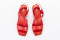 Sandales à talon carré en cuir ornées d'une grosse boucle - Rouge - Lince