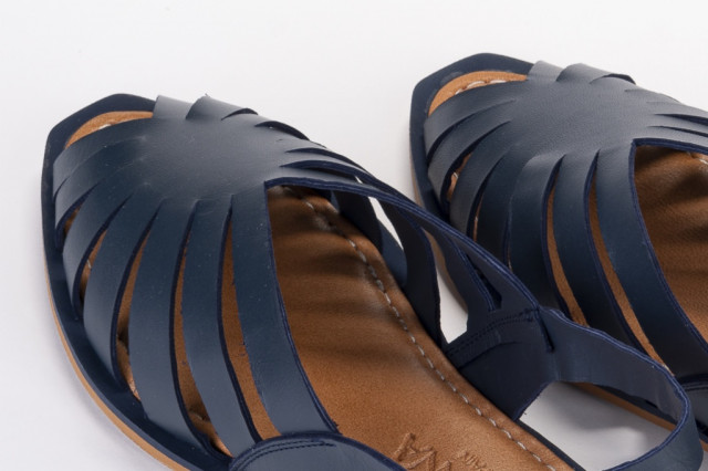 Sandales plates multi lanières - Bleu Marine - Lince