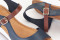 Sandales confortables compensées à tige échancrée - Bleu Marine - Lince