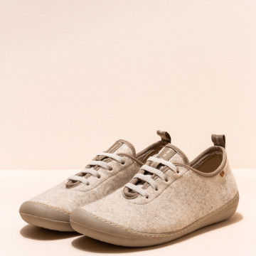 Chaussons élastiqués en laine - Beige - El naturalista