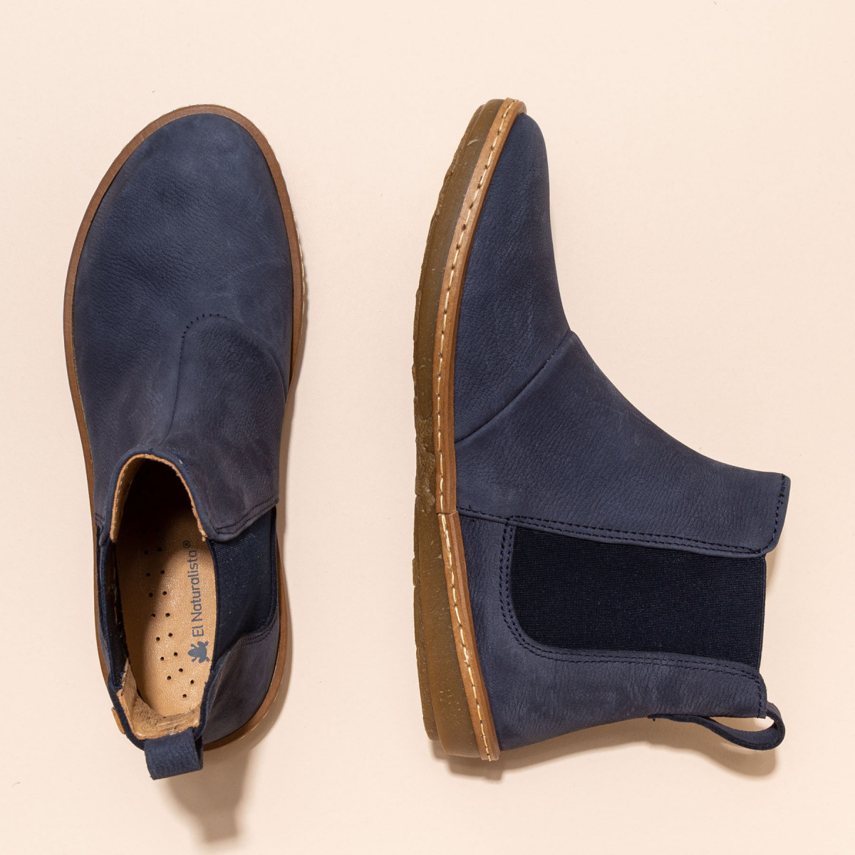 Bottines chelsea en cuir - Bleu Marine - El naturalista