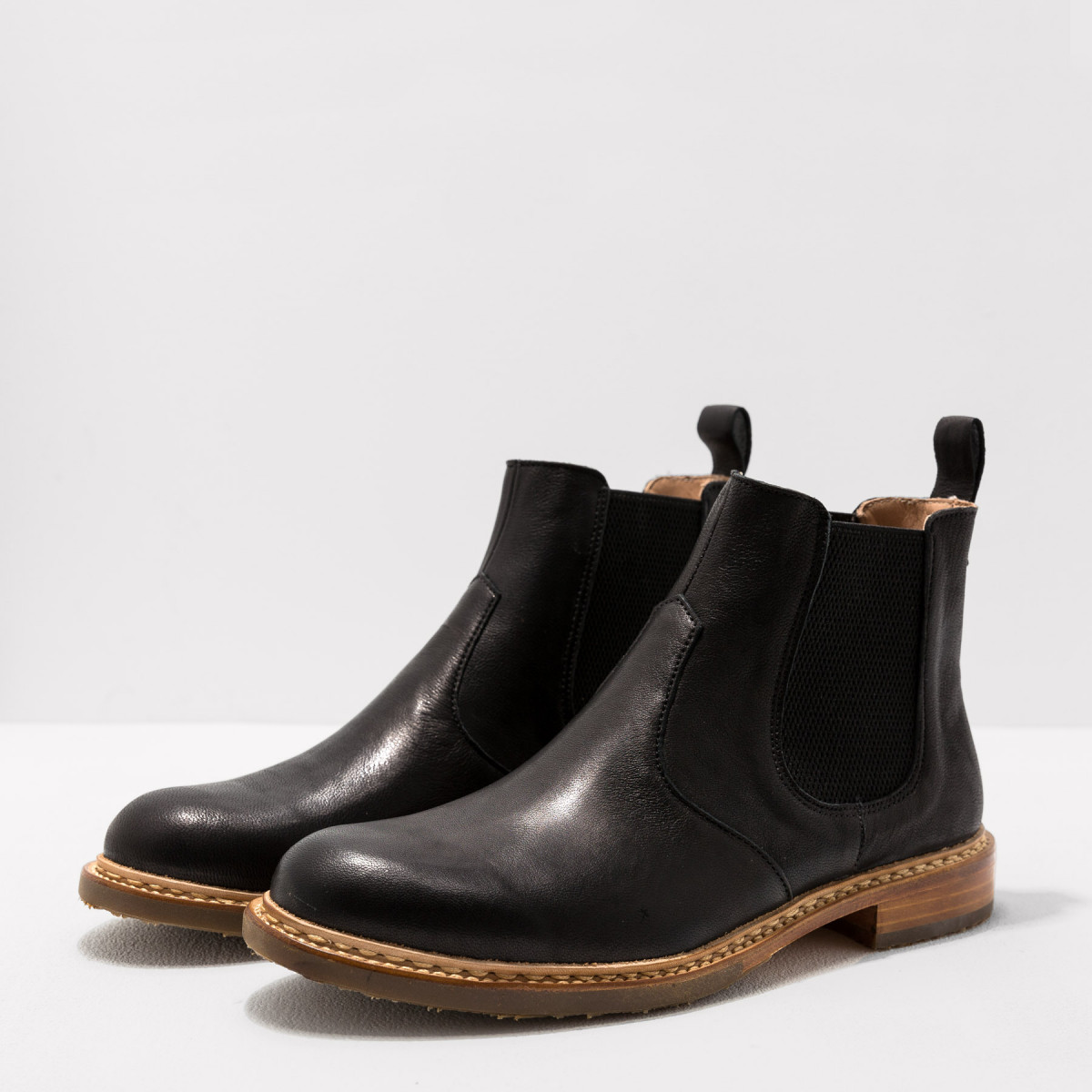 Bottines chelsea en cuir mat - Noir - Neosens