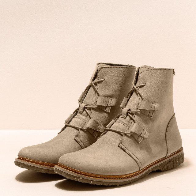 Bottines à lacets plates en cuir - Beige - El naturalista