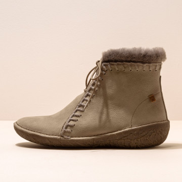 Bottines montantes à bordures en laine - Gris - El naturalista