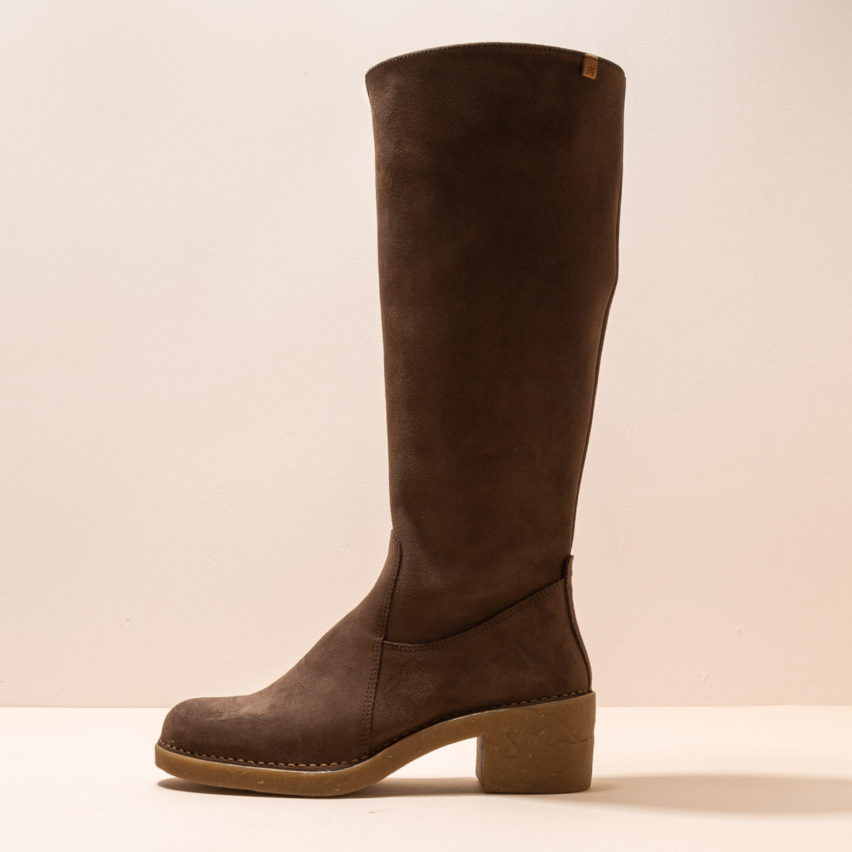 Bottes à talon en cuir doux - Marron - El naturalista