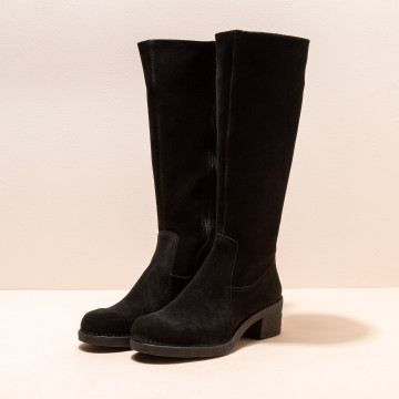 Bottes à talon en cuir doux - Noir - El naturalista