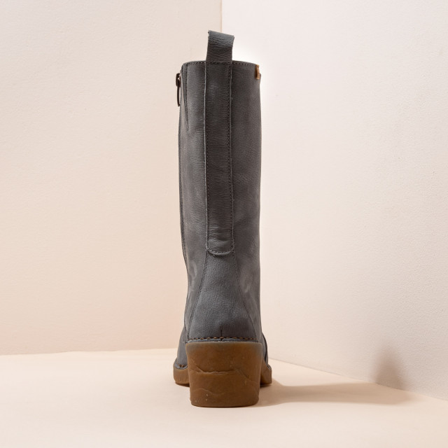 Bottes mi-hautes à talon en cuir doux - Bleu Gris - El naturalista