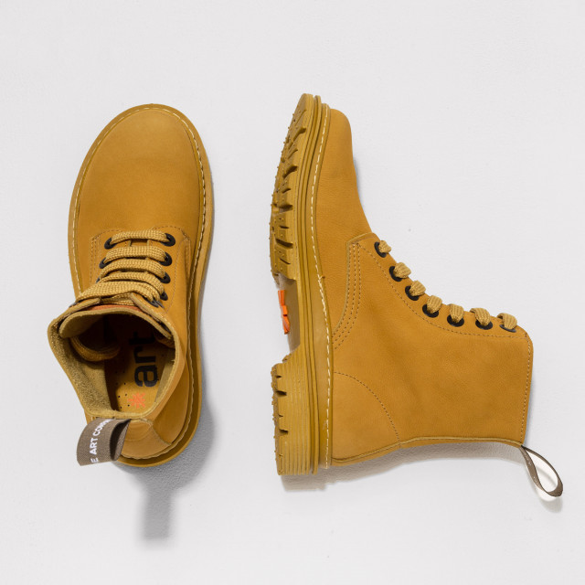 Bottines à lacets style rangers en nubuck - Jaune - art