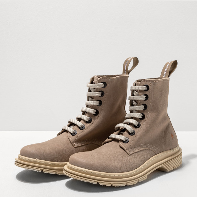 Bottines à lacets style rangers en nubuck - Beige - art