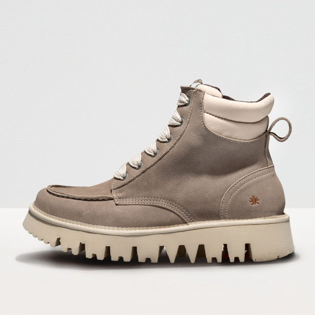 Bottines à lacets en nubuck à semelles crantées - Beige - art