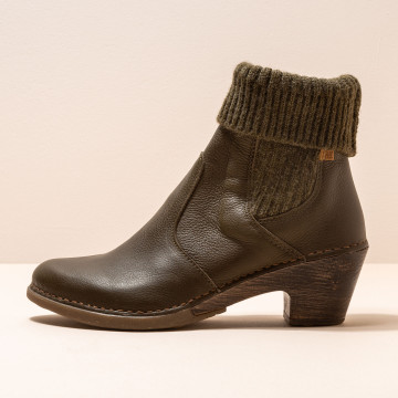 Bottines chelsea à doublure en laine - Kaki - El naturalista