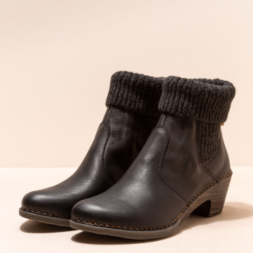 Bottines chelsea à doublure en laine - Noir - El naturalista