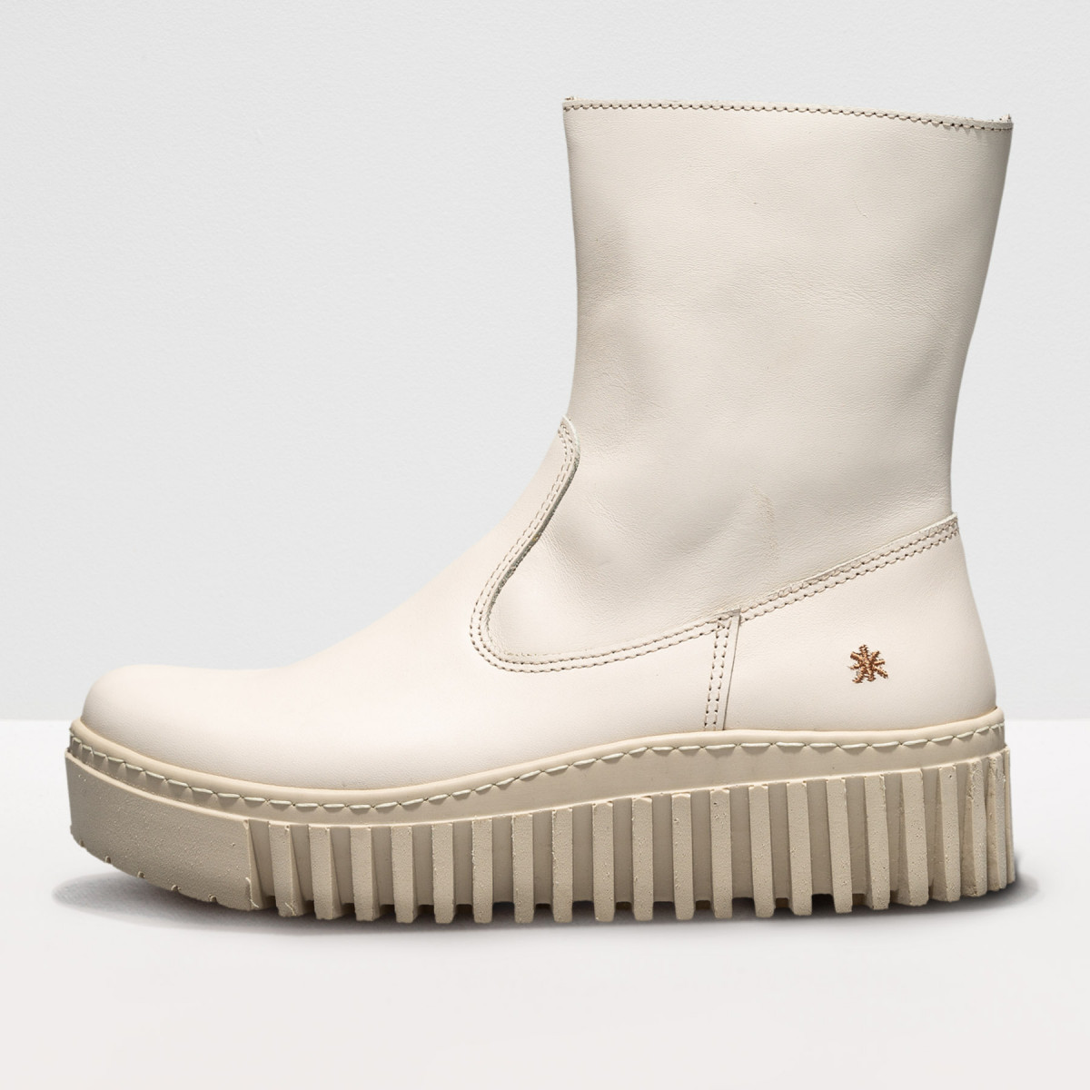 Bottines plateforme en cuir - Blanc - art