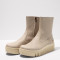 Bottines plateforme en cuir - Beige - art