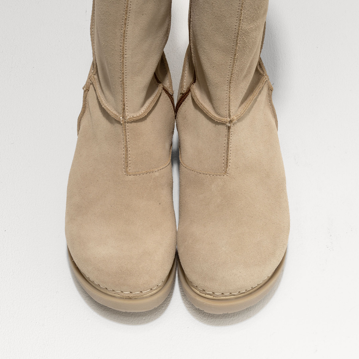 Bottes plateforme en cuir suédé - Beige - art