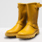 Bottines plates en cuir gras - Jaune - art